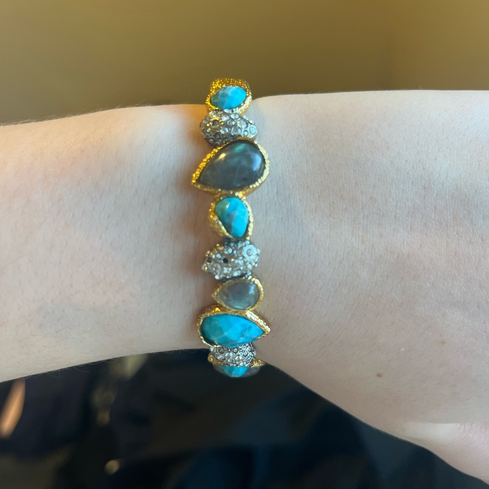 Alexis Bittar Elements Cholulian Turquoise, Labradorite & Crystal Bracelet